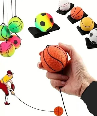 Image de set de 4 balles à sauter avec corde - Balle de rebond du poignet sur corde élastique - Balle de rebond du poignet avec bracelet pratique - Set de balles de rebond pour l'entraînement de la coordination main-œil