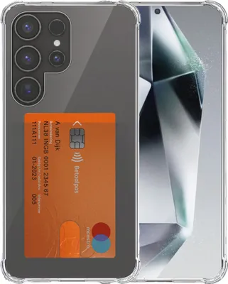 Immagine prodotto di Smartphonica Custodia per telefono adatta a Samsung Galaxy S24 Ultra con portacarte in silicone traslucido - Custodia Backcover trasparente in TPU antiurto con slot per schede