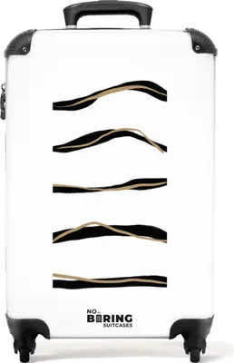 Obrázek produktu pro NoBoringSuitcases.com® Kufr Příruční zavazadlo Trolley Rolling suitcase Malý cestovní kufr na 4 kolečkách - Abstract - Design - Gold - Black - Cabin Size < 55x40x23 cm & 55x40x20 cm - Foto kufr - Cabin suitcase - Board luggagePříruční zavazadlo Suitcase 55x35x20 cm, 36L,