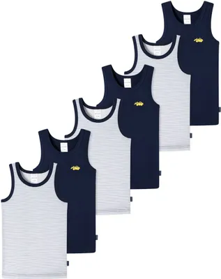 Produktbild von Schiesser 6er Pack Kids Boys Feinripp Organic Baumwolle Unterhemd / Tanktop Mit komfortablem Rundhalsausschnit, Herrlich bequeme Feinripp-Qualität , Aus reiner Baumwolle