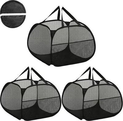 Produktbild von Famanu Wäschekorb 90 Liter - Faltbar mit Handgriff - 50 x 50 x 38 cm - für Kinderzimmer und Reisen