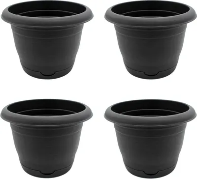 Produktbild von Kunststoff Blumentopf 4 Stück 12,5 L - anthrazit