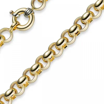Produktbild von 11mm Armband Armkette Erbskette aus 585 Gold Gelbgold 22cm Uni Goldarmband