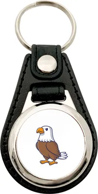 Produktbild von Huuraa Schlüsselanhänger Adler Comic Metall mit Kunstleder Schlüsselring Einkaufswagenchip Geschenkidee