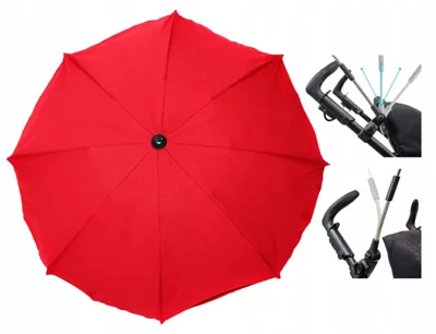 Produktbild von Skyline Kinderwagen Sonnenschirm Rot Leinen UV50+