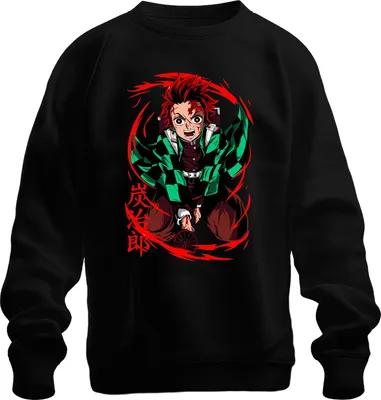 Produktbild von Tanjiro Kimetsu no Yaiba Sonnenatem Hinokami Anime Geschenk Uni Sweatshirt Pullover, Schwarz, M