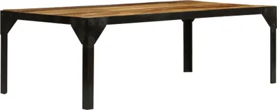 Obrázek produktu pro The Living Store Konferenční stolek Hrubé masivní mangové dřevo a ocel 110 cm