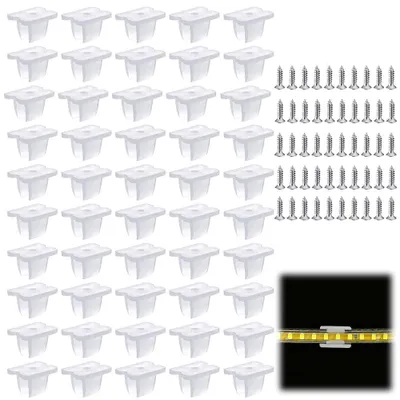 LED-Strip-Halter 50 Stück, Silikon, für 5-6 mm Strips