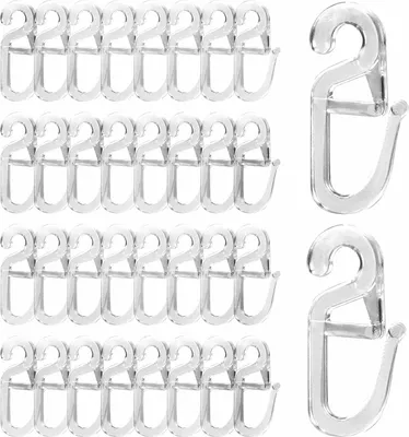 Produktbild von Überklipshaken, 120 Stück 6mm Universal Überklipshaken, Transparent Faltenlegehaken, mit 6mm Öse Gardinenhaken, für Vorhangstangen und Gardinenstangen