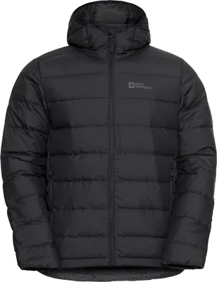 A studio shot of a black puffer jacket.