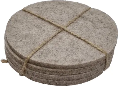 Produktbild von Filz Untersetzer Rund 10cm Hellbraun 4er Set Tischschutz Kratzschutz