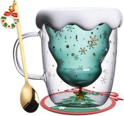 Productafbeelding van Famanu dubbelwandige glazen, kerstdesign - set van 2