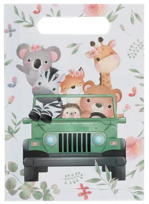 Produktbild von Baby Dschungel Tiere Party 10 Papier Tüten