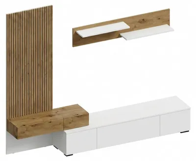 Produktbild von Kondela Wohnwand Rebeka New - weiß / Artisan Eiche