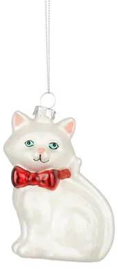 Dekofigur Katze creme