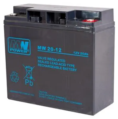 Produktbild von MegaBat MB 20-12, Plombierte Bleisäure (VRLA), 12 V, 1 Stück(e), Schwarz, 20 Ah, 5,8 kg
