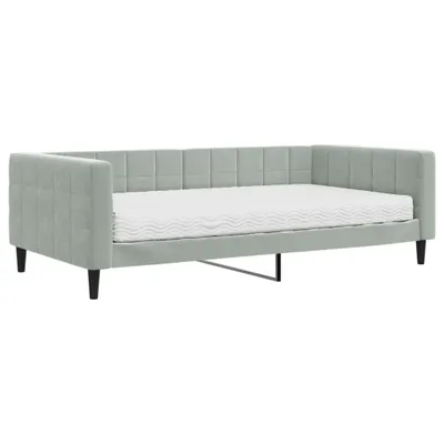 Obrázek produktu pro Válenda s matrací světle šedá 100 x 200 cm samet