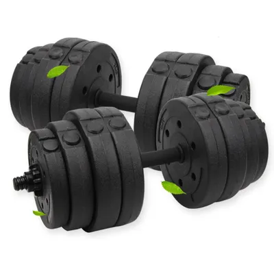 Image de Ensemble d'haltères 20kg Haltères courts Poids avec 16 disques d'haltères Haltères de musculation