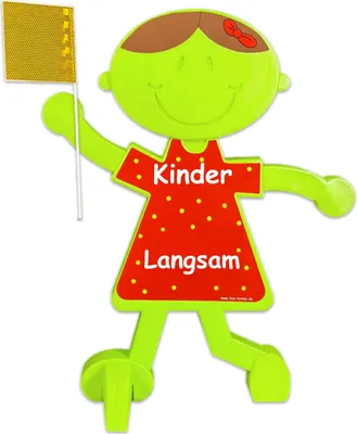 Produktbild von Sicherheit Warnschild spielende Kinder Lisa Brems reflektierend(Rot-Langsam)