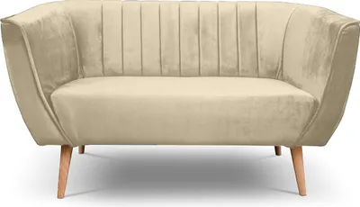 Produktbild von Bettso Modernes Doppelsofa im skandinavischen Stil PIK 2 / MON02 Ecru Beige Creme Hellweiß