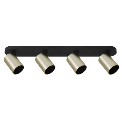 Obrázek produktu pro Čtyřnásobné bodové stropní svítidlo MALGA 4 ELEGANT lišta IP20 4xGU10 220-240V černé reflektory zlaté EDO777871 EDO Solutions