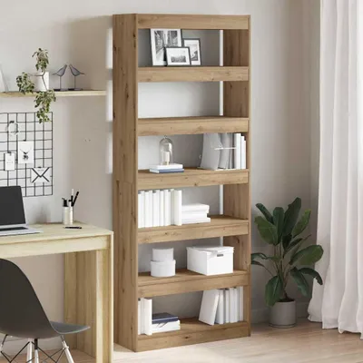 Image de Maison Exclusive - Bibliothèque Chêne artisanal 80 x 30 x 198 cm Bois d'ingénierie