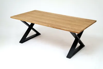 Produktbild von Couchtisch >2148< in Wildeiche Massiv, Gestell Metall - 110x40x60cm (BxHxT)