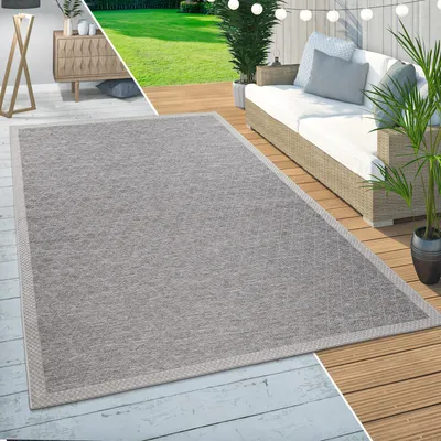 Produktbild von In- & Outdoor Teppich Balkon Terrasse Küchenteppich Rauten Muster Modern Beige Grösse 160 cm Rund