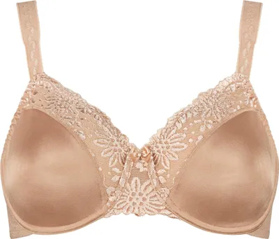 A beige Triumph bra is shown against a white background.