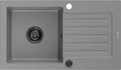 Produktbild von Mexen Pablo Granitspüle mit einem Becken und einer Abtropffläche 752 x 436 mm, Grau, Siphon Schwarz - 6510751010-71-B