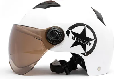 Produktbild von Motorradhelm Wei? - Halboffenes Design mit verstellbarer Gr? e - Sicherheitsausr��stung for unisex Fahrer