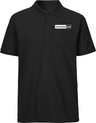 Produktbild von Hellweg Druckerei Herren Polo Shirt Schützenkind Modern Geschenk Oberteil Black Größe S Bio Baumwolle Fairtrade Schützenkind Modern Mode