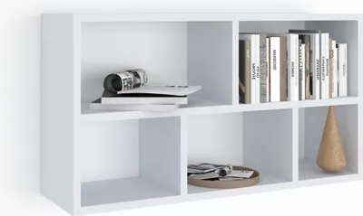 Produktbild von Wandregal Weiß 80x50 cm - Modernes Hängeregal Horizontal & Vertikal montierbar - Wandboard für Bücher & Deko im Wohnzimmer, Bad, Kinderzimmer