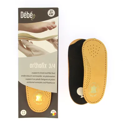 Produktbild von DEBE Orthofix 3/4 - Anatomisch geformte Einlegesohle aus Leder für Plattfüße - 40