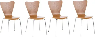 Produktbild von Besucherstuhl 4x - Gastgeberstuhl - Ergonomischer Komfort, stapelbares Design | Farbe: Eiche