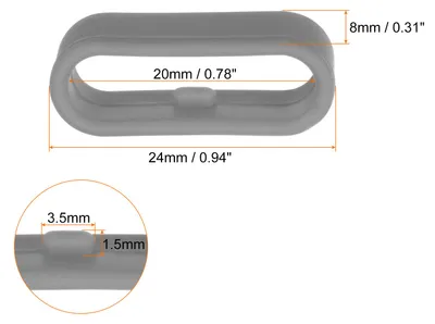 Produktbild von 10 Stš¹ck Uhrenarmband-Schlaufen Silikon-Ersatzbefestigungsringe Silikon-Uhrenhalter Keeper fš¹r 20mm Breite Uhrenarmband, Grau