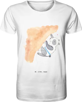 Produktbild von Mr. & Mrs. Panda Shirt Herren Panda Klettern Größe S - Weiß - Geschenk, T-Shirt, Kletterhalle, Fun, Klettersport, Oberteil, Bouldern, Tshirt