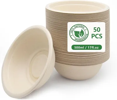 Produktbild von Solidchoice - 50 Stück kompostierbare Suppenschalen aus Zuckerrohr