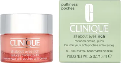 Produktbild von Clinique All About Eyes Rich, Augencreme, Unisex, Mischhaut, trockene Haut, normale Haut, ölige Haut, Empflindliche Haut, Nasse Haut, Antiaugenringe, Anti-Schwellungen, Topf, - Use twice a day, morning and night. - Prep skin for optimal results with your 3-Step Skin Care...