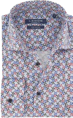 Produktbild von Ledub Hemd Modern Fit Blau bedruckte Baumwolle