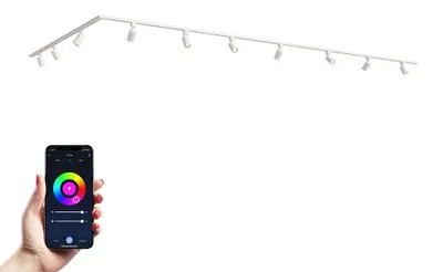 Produktbild von hoftronic LED Schienensysteme-Paket 6x1m L-Form 10 Schienenstrahler RGBWW GU10 IP20