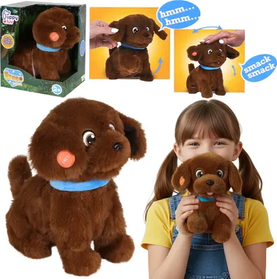 Produktbild von Puppy Luv Junior BRUNO – Interaktiver Labrador-Welpe, Plüschhund, Kinderspielzeug mit Geräuschen, 2+
