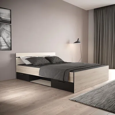 Obrázok produktu pre Multifunkčná posteľ 160x200 MICHIGAN dub/čierna