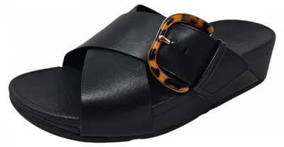 Produktbild von fitflop Lulu Resin Buckle Pantolette Schwarz