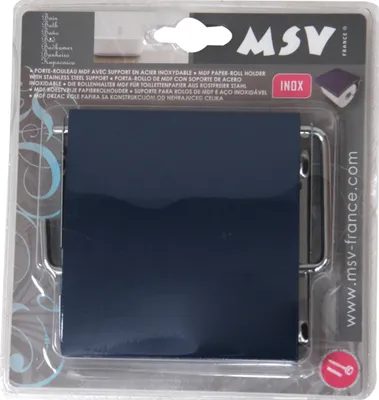 Produktbild von MSV Toilettenpapierhalter Wand/Wand - Metall/Mdf Holzklappe - blau