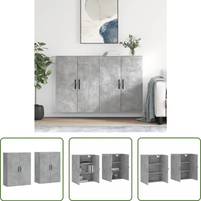 Produktbild von The Living Store Wandschränke 2 Stk. Betongrau Holzwerkstoff