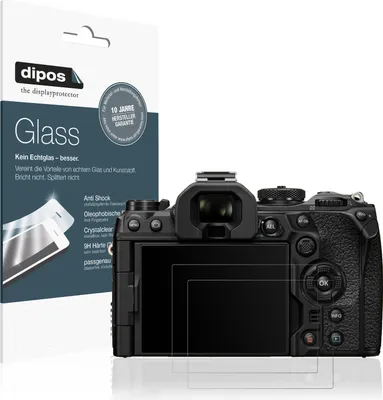 Produktbild von 2x Schutzfolie für Olympus OM System OM-1 Mark II matt - Anti-Shock 9H Folie dipos Glass Kunststoffglas