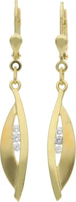 Produktbild von Ohrhänger Silber 925 Gold plattiert mit Zirkonia JL20-06-1117 JuwelmaLux
