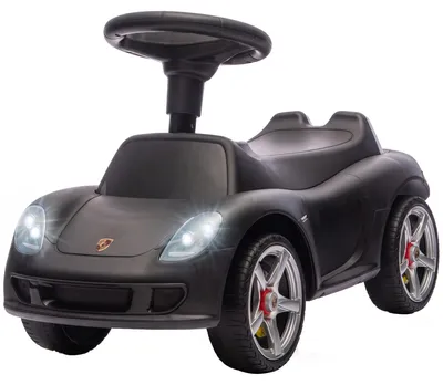 Produktbild von AIYAPLAY Rutschauto Kinder Porsche Rutschfahrzeug mit Hupe Licht Mattschwarz