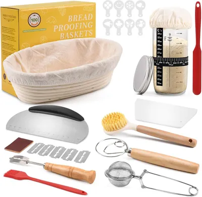 Productafbeelding van Rijsmandje 25 cm, ovaal, 11-delige set, voor broodbakken